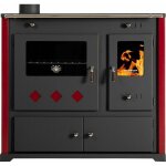 Po�le � bois practik lux eco, plaque sup�rieure en fonte conduit � gauche