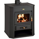 Prity - po�le � bois wd ? 15, 9 kw, noir graphite, classe a, design robuste