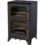 Po�le � bois raccordable avec four - bronpi hilton - h 14 kw avec kit air - sans kit four inox