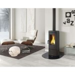 Poele a' bois la nordica extraflame candy 4. 0 en fonte e'maille'e 6, 2 kw 177 m chauffable avec tiroir ...