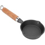 Poêle en fonte de 10cm avec manche en bois, poêle à ufs, mini poêle à crêpes à fond plat, ustensiles ... Poêle en fonte de 10cm avec manche en bois, poêle à ufs, mini poêle à crêpes à fond plat, ustensiles ...