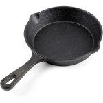 Po�le en fonte � 16 cm avec poign�e, bec verseur, accessoires de cuisson, rev�tement antiadh�sif naturel, ...
