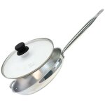 Pole  frire 32 cm en inox 18 / 10 et couvercle en verre elo profi therm