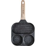 Po�le � frire en marbre 3 en 1 pour ?ufs, cr�pes, grill � cr�pes 18 cm noir klausberg kb - 7816