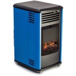 Pole  gaz 3400w bleu et noir - chauffage d'appoint effet feu de bois manhattan sahara
