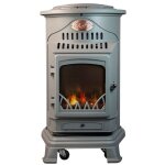 Pole  gaz fonte vritable 3. 4kw gris perle effet feu provence universal