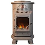 Poêle à gaz fonte véritable 3. 4kw marron miel effet feu de bois provence universal Poêle à gaz fonte véritable 3. 4kw marron miel effet feu de bois provence universal