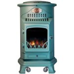 Pole  gaz fonte vritable 3. 4kw vert chauffage  gaz effet feu de bois provence universal