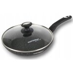 Po�le en granit, couvercle 22 cm, nid d'abeille, induction, gaz, 1, 2 l, haut, 4, 5