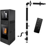 Po�le � granul�s etanche avec four ardoria 13 kw sannover + kit d'installation