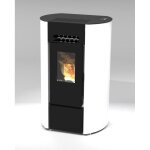 Po�le � granul�s oval �tanche - firematic o9 blanc - sans module wifi - avec kit ventouse