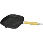 Po�le de grill fonte avec poign�e en bois 20 x 20 cm cfw355185