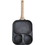 Pole en marbre 3 en 1 pour ?ufs, crpes et pancakes 22x18cm noir klausberg kb - 7827