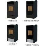 Po�le mixte hybride ventil� bois granules - bronpi hybrid 10 kw version acier avec vitre s�rigraphi�e ...