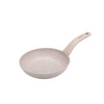 Po�le traditionnelle granita 16 cm, rev�tement antiadh�sif effet marbre beige, poign�e antid�rapante