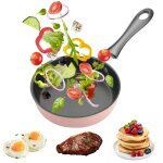 Po�le � ?uf mini induction 12 cm - antiadh�sive, rose - id�ale pour ?ufs, bacon, tranches de jambon, ...
