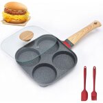 Pole  ?ufs avec couvercle, poele a pancakes antiadhsive de 4 tasses aluminum, cuisinire  petit - ...