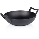 Pole wok profonde en fonte pour frire et mijoter des plats asiatiques 32 cm