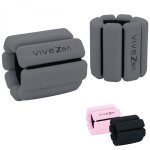 Poids lest�s r�glables pour course ou fitness, poignets ou chevilles - 1kg - gris - vivezen