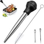 Poires � sauce en acier inoxydable 304 et caoutchouc, poire � jus pipette cuisine aiguille d'injection ...