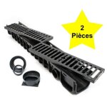 Le poisson qui jardine - 2 caniveaux 1 mètre avec grille de protection fonte max. 25 tonnes - noir Le poisson qui jardine - 2 caniveaux 1 mètre avec grille de protection fonte max. 25 tonnes - noir