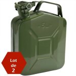 Le poisson qui jardine - lot de 2 jerricans - bidons  carburant 5l en mtal vert. certifi un (onu) ...