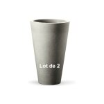 Le poisson qui jardine - lot de 2 pots de fleurs imittation beton structuré couleur sable 40 x 70 cm Le poisson qui jardine - lot de 2 pots de fleurs imittation beton structuré couleur sable 40 x 70 cm