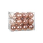 Le poisson qui jardine - 24 boules de nol rose clair paillet 7 cm pour dcorer votre sapin de nol ...