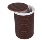Le poisson qui jardine - panier à linge rond en bambou 75l : pratique brun foncé Le poisson qui jardine - panier à linge rond en bambou 75l : pratique brun foncé