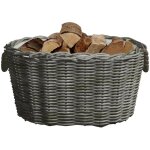 Le poisson qui jardine - panier porte bches gris 60 cm de long idal rangement bois de chauffage - gris ...