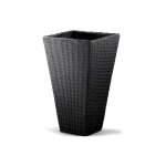 Le poisson qui jardine - pot de fleurs imitation rotin anthracite 40 x 40 x 70 cm - gris anthracite Le poisson qui jardine - pot de fleurs imitation rotin anthracite 40 x 40 x 70 cm - gris anthracite