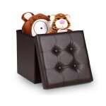 Le poisson qui jardine - pouf avec rangement marron pour salon ou chambres. simili - marron