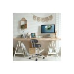 Le poisson qui jardine - tabouret de bureau  roulettes noir avec dossier pivot  360