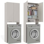 Pola - meuble de salle de bain au - dessus du lave - linge - beige - 64 x 30 x 180 cm