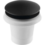 Polysan accessoires - bonde pour baignoire sans trop - plein, click - clack, noir 71704b Polysan accessoires - bonde pour baignoire sans trop - plein, click - clack, noir 71704b