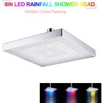 Gistuch - pomme de douche lumineuse led 7 couleurs changeantes pluie, 8 pouces pommeau de douche fixe ...