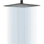 Pomme de douche noir, tete de douche pluie 30 cm pomme de douche carr en acier inoxydable 304 pomme ...