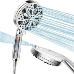 Pomme de douche et tuyau de 1, 5 m avec filtre kuyang haute pression avec 10 modes de pulv�risation, ...