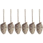 Pomme de pin fourrée de graines et graisse pour oiseaux lot de 6 Pomme de pin fourrée de graines et graisse pour oiseaux lot de 6