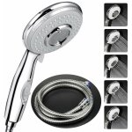 Pommeau douche + 2 m tuyau de douche flexible, pommeau de douche avec tuyau, 5 modes economiseur d'eau ...