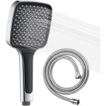 Pommeau de douche carr chrom  haute pression avec flexible de 200cm, douchette conomie d'eau avec ...