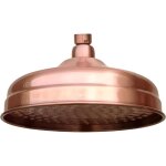 Pommeau de douche en cuivre rouge antique rond de 8 pouces, tube d'extension de pommeau de douche � effet ...