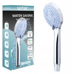 Pommeau de douche �conomiseur d'eau, 5 fonctions, anti calcaire, 6 l / min