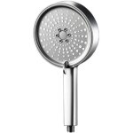 Pommeau de douche haute pression, 12cm grande pomme de douche economie deau avec interrupteur de stop, ...