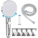 Pommeau douche haute pression avec filtre, 6 modes, avec tuyau, douchette � main � grand panneau am�lior�e, ...