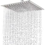 Pommeau de douche inox - tete de douche pluie , pommeau de douche carr� 20cm, douche economie d'eau universell ...
