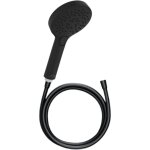 Pommeau de douche jacob delafon metro 3 jets noir + flexible