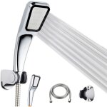 Pommeau de douche kit, pommeau de douche, flexible en acier inoxydable de 1, 5 m, support rglable, surpresseu ...
