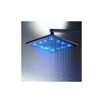 Pommeau de douche  led de 16 pouces pommeau de douche  pluie carr noir mat buse en silicone facile ...