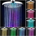 Pommeau de douche led, 20cm pomme de douche lumineux, pomme de douche couleur, led douchette avec 7 couleurs, ...